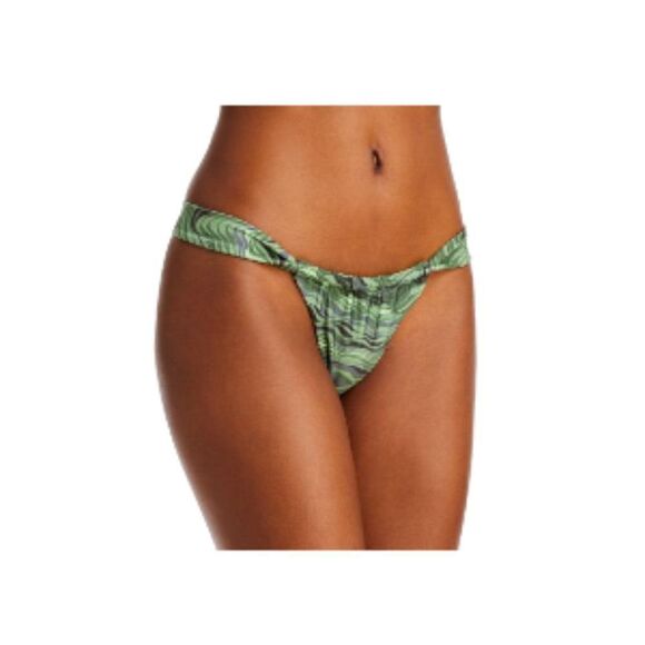 Cult Gaia Manon Printed Bikini Bottom Green Large NWT - Picture 1 of 2